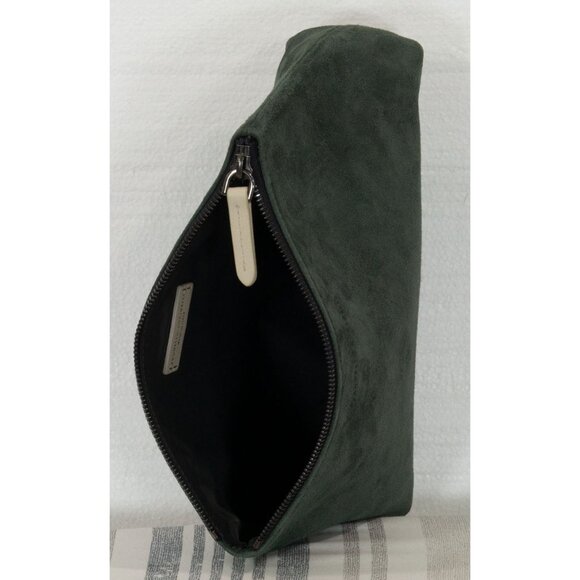 BRUNELLO CUCINELLI DARK GREEN SUEDE COSMETIC BAG - Picture 3 of 5
